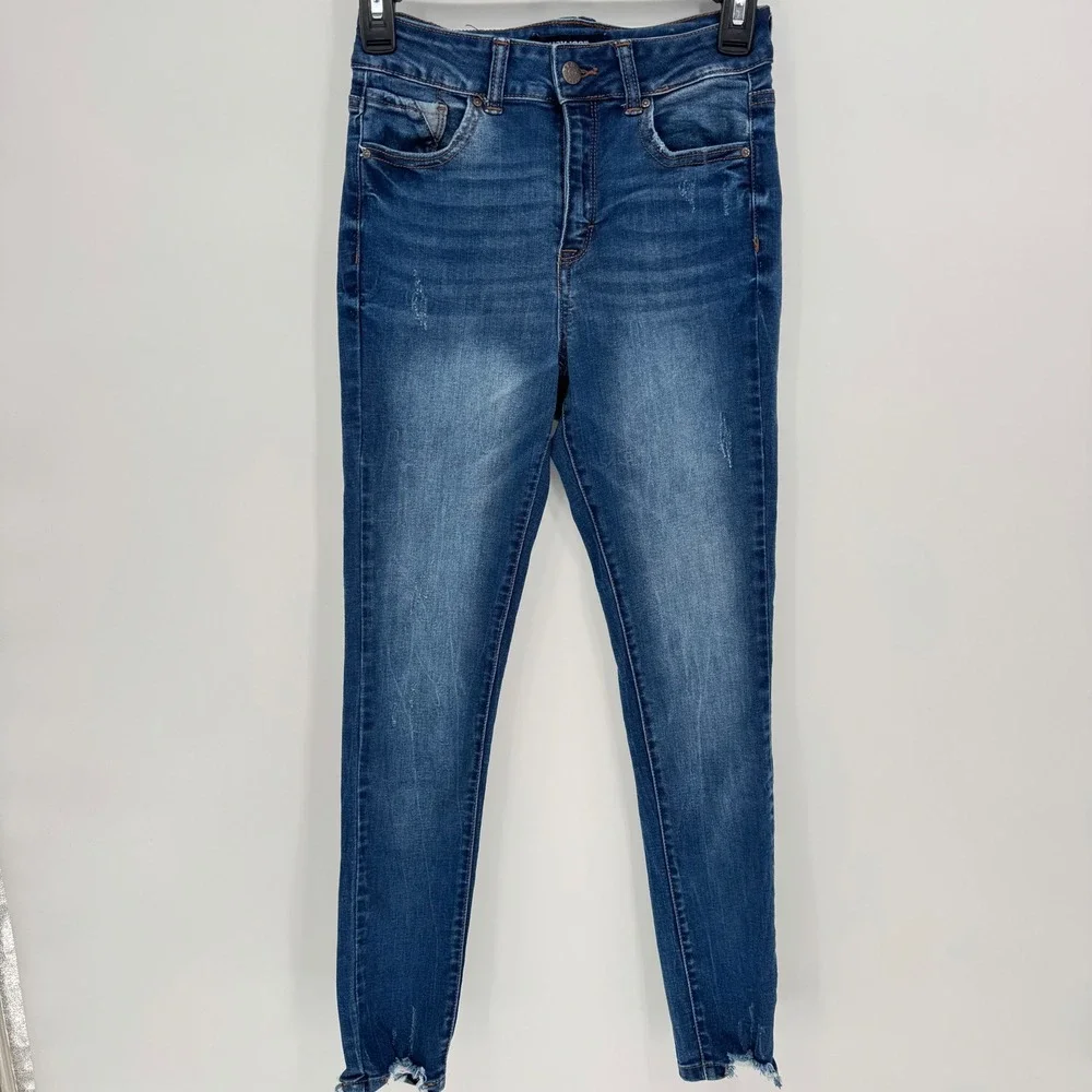 Wax Jean Womens Blue Distressed Skinny Ankle Jeans‎ Size 1  Raw Hem